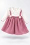 Baby Girl Dress Set Lace Collar Floral Detailed Suspender Skirt Dress Long Sleeve 6 9 12 18 24 Months - 5