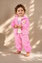 Baby Girl Set Daisy Detailed Hooded 3-Piece Jacket Bottom Top Set Girls' Set - 2