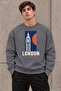 Men's London City Edition Written Crew Neck Casual Regular Fit Sweatshirt