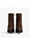 Pointed Toe Thin Heeled Women's Boots with Zipper Detail - 3