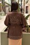 Knitwear Cardigan with Staple Detail on the Front, Sleeve Ends, and Back - 4