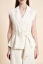 Sleeveless Vest with Belt - 4