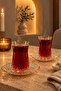 Hüma 12 Piece Tea Set Gold Gilded Crystal Look Tea Cup Set - 2