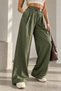 Women's High Waist Belted Pleated Detailed Palazzo Trousers Lnc34 - 2