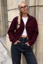 Women's Stardart Size Double Zipper High Collar Crop Knitwear Cardigan