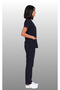 Women's V-Neck Bat Sleeve Terycotton Fuchsia, Burgundy, Bitter Green, Navy Blue, Black Nurse Scrubs Set - 3