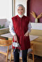 Burgundy Zippered Angora Soft Knitwear Vest