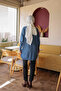 Indigo Floral Embroidered Cold Yarn Knitwear Tunic - 5