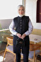 Black Bow Buttoned Felt Vest - 4