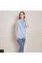 Women's Degaje Collar Sleeveless Blouse - Stylish Satin Top for Women to Wear under Jackets - 3