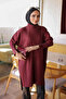 Burgundy Cold Yarn Knitwear Tunic with Cufflinks - 4
