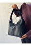 New Season Large Casual Black Leather Shoulder Bag - 4