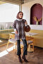 Brown Minerva Glittery Beard Casual Knit Sweater - 3