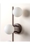 3-Piece E27 Lamp Holder Triple Row Matte Opal White Ball Globe Glass Brown 3-Piece Body Sconce Living Room Bedside Room Entrance Mirror Top Lamp Modern Row Wall Sconce Ceiling Chandelier 15 cm Glass Globe Design Lighting - 2