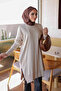 Stone Cuff Buttoned Cold Thread Knitwear Tunic