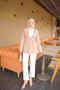 Beige Layered Single Button Dabıl Crep Jacket - 2
