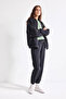 Relax Fit Hooded Zippered Basic Black Women's Jacket D8717Ax/Bk81 - 5