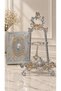Silver Plated Engraved Quran Storage Box and Decorative Stand Set Large Size Orange - 3