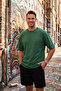 Men's 100% Cotton Oversize Wide Cut Crew Neck Basic Green T-Shirt 2604362