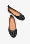 Easla Women's Genuine Leather Ballerinas - Black Suede - 2