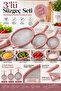 3-Piece Stainless Steel Wire Strainer Set 12-16-20 cm Pink Kitchen Strainer - 3
