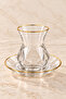 Tılsım 12 Piece Tea Set Gold Gilded Crystal Cut Glass Tea Cup Set - 3
