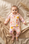 Sunny Dreams 100% Cotton Floral and Rainbow Patterned Baby Pajama Set - Soft Textured Anti-Allergy