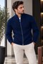 Men's Knitwear Cardigan Full Zipper Stand Collar Cable Knit Patterned Long Sleeve Winter Cardigan