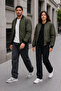 Quilted Lined Zippered Bomber Coat - 3