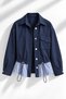 Waist-Tie Jacket with Stripe Detail - 2