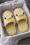 Women's Penguin Figured Plush House Slippers Open Toe Open Back Soft Sole Winter Dowry Slippers