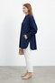 Women's Shirt with Collar, Front Buttons and Lace Detail Dark Blue10772 - 4