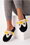 Women's Penguin Figured Plush House Slippers Open Toe Open Back Soft Sole Winter Dowry Slippers - 2