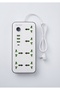 White Universal Extension Power Socket Strip With 3-Meter Cord - 6