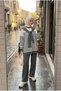Women's Hijab Striped Knitwear Set with Shoulder Shawl Detail, Tunic and Pants Two-Piece Set - 2