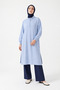 Zipper Collar Side Slit Women's Tunic – Light Blue 26Yt462