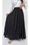 Black Elastic Waist Wrap Maxi Long Skirt Casual Summer Comfortable Cut Flared Skirt - 4