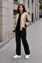 Quilted Lined Zippered Bomber Coat - 4