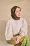 Twill Silk Minimal Scarf Army Green 90X90 - 3