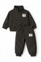 Winter Thick Fleece Stand Collar Zippered Girls and Boys Baby Kids Top and Bottom Set 1-5 Years Old - 2