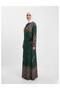 Hijab Prayer Dress Mother Green Leopard Patterned Double Breasted - 3