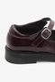 Burgundy Patent Leather Genuine Leather Ballerinas with Buckle Detail - 5