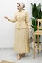 Pocketed Gathered Waist Skirt Suit Tsd260171 Beige - 5