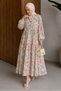 Floral Patterned Dress with Elasticized Ankle Tsd260270 Pink