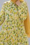 Leaf Patterned Dress with Patch Detail Tsd260261 Yellow - 4