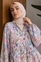 Floral Patterned Dress with Elasticized Ankle Tsd260270 Blue - 2