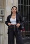 Black Zipper Design Jacket and Pants Set - 5