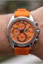 Orange Men's Wristwatch |   45mm Stainless Steel Case, Silicone Cord