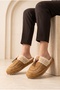 Women's Suede Moccasin House Slippers – Plush Detailed Furry Soft Sole - 6