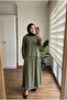 Women's Hijab Two-Piece Set Casual Long Sleeve Tunic Flared Skirt Set - 4